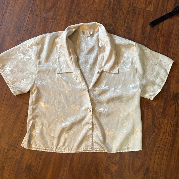 Vintage Victoria secret gold tag pajama top - Picture 1 of 5